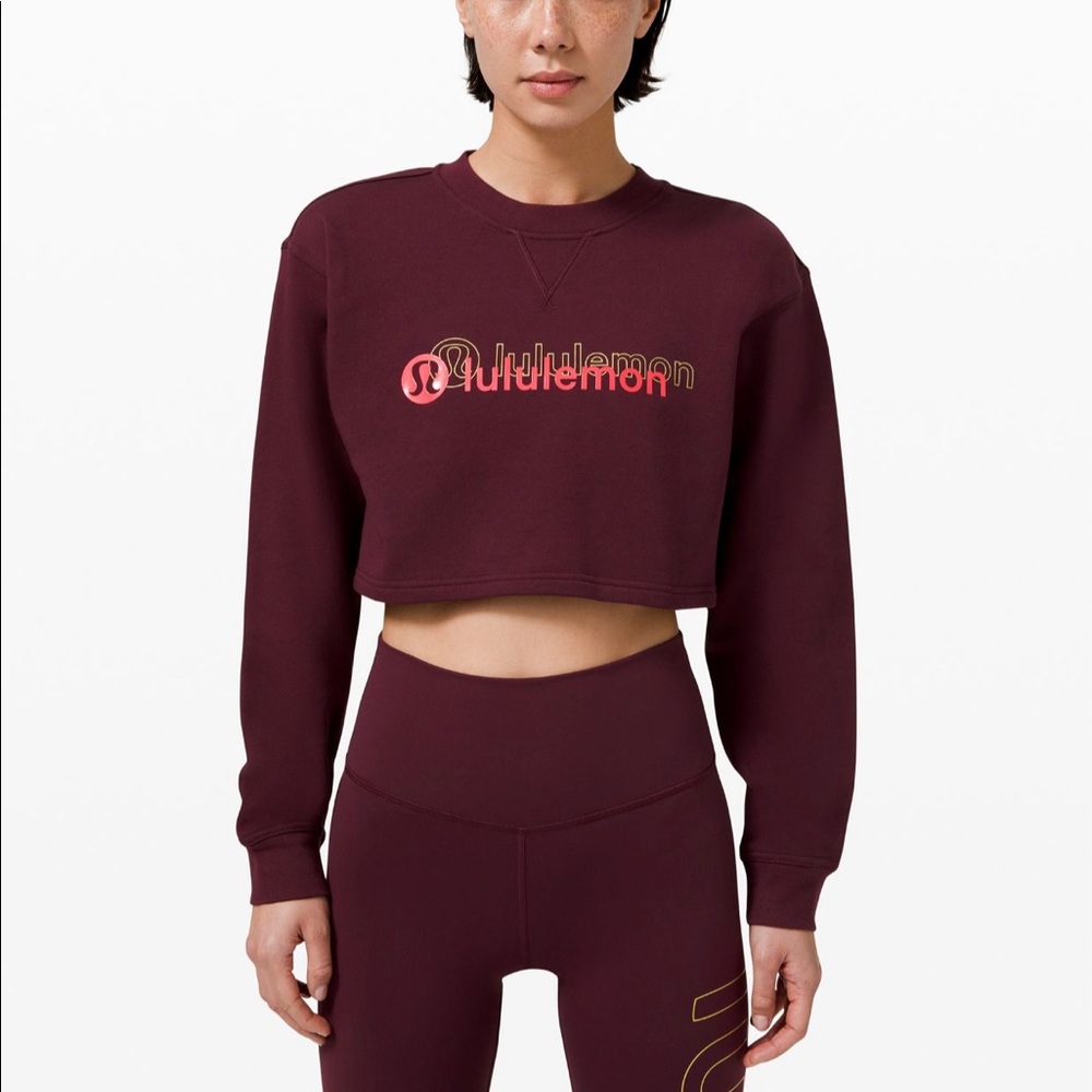 lululemon athletica Burgundy Cropped Sweatshirt